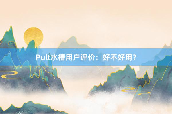 Pult水槽用户评价：好不好用？
